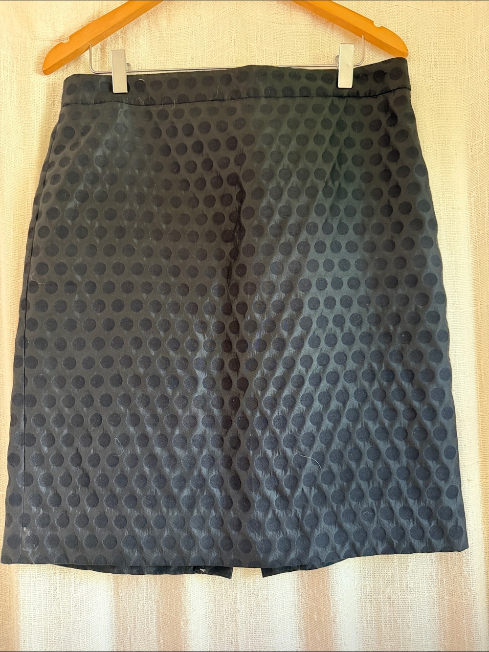 J. Crew Black Textured Polka Dot Pencil Skirt